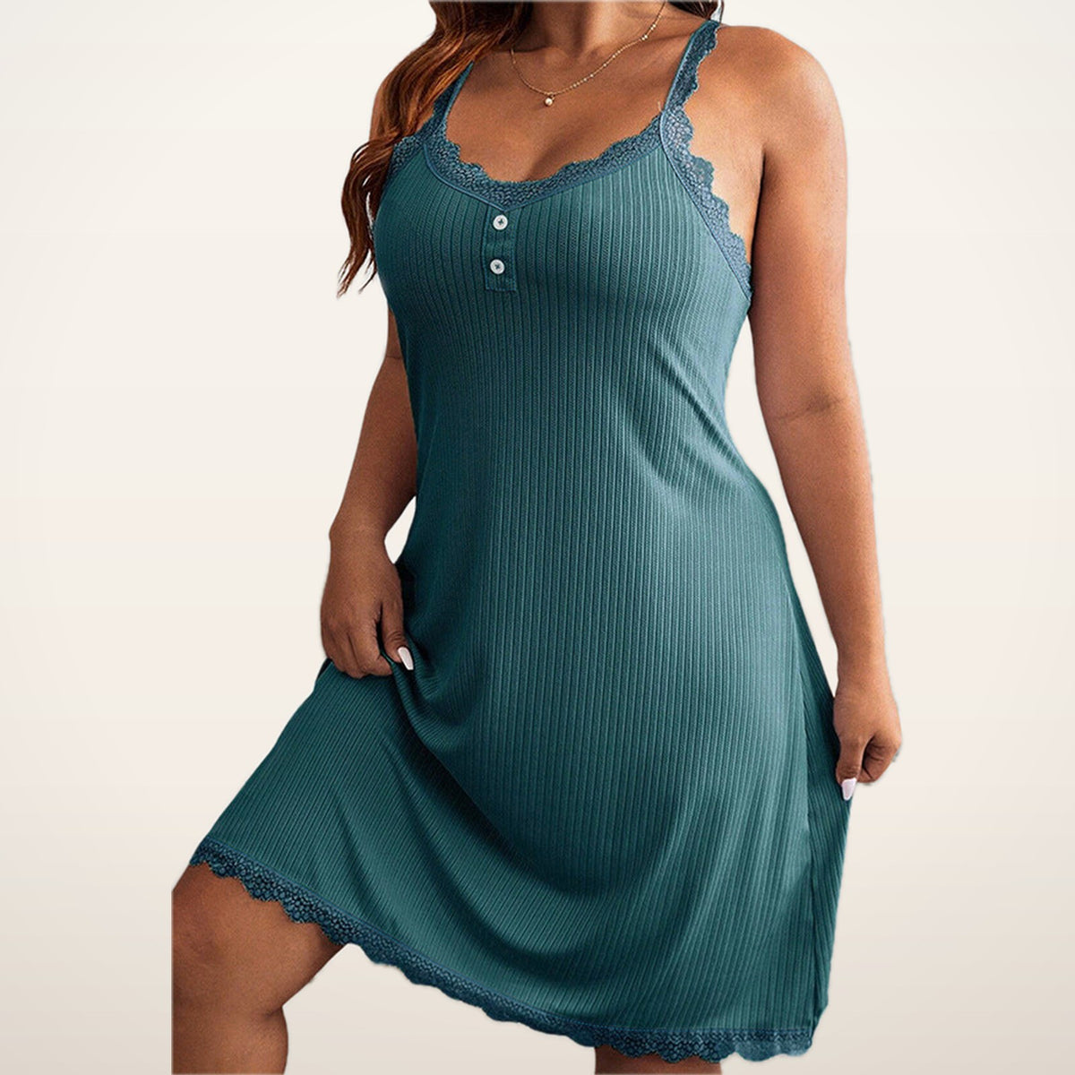 Amelie Lace-Side Cami Nightgown | Velvetella