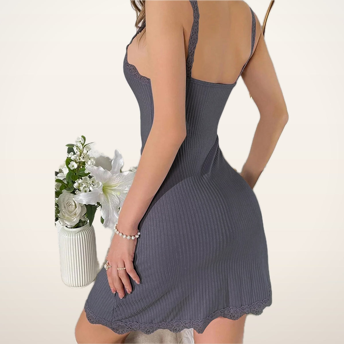 Amelie Lace-Side Cami Nightgown | Velvetella
