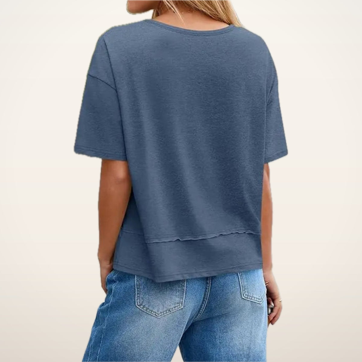 Poppy Loose V-Neck Tee | Velvetella