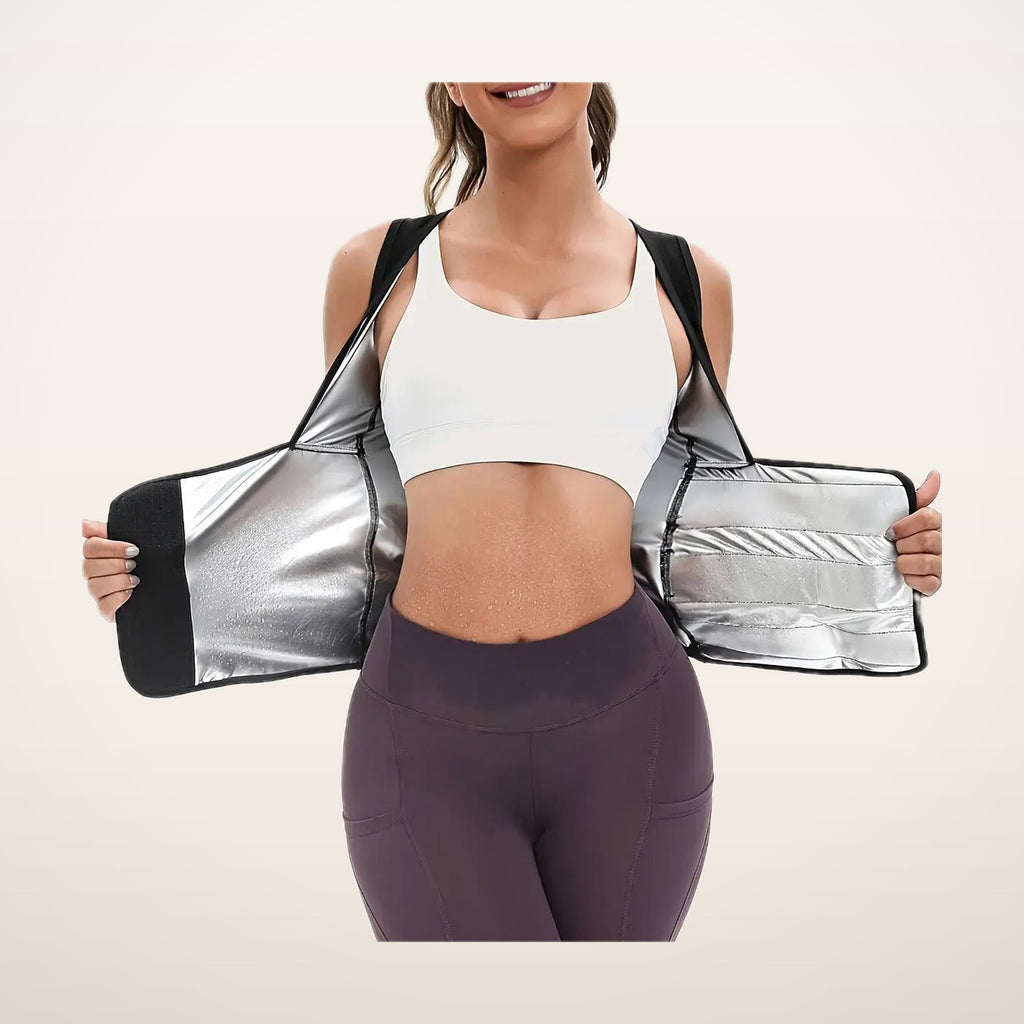 Kira Zip-Up Sauna Waist Trainer Vest | Velvetella
