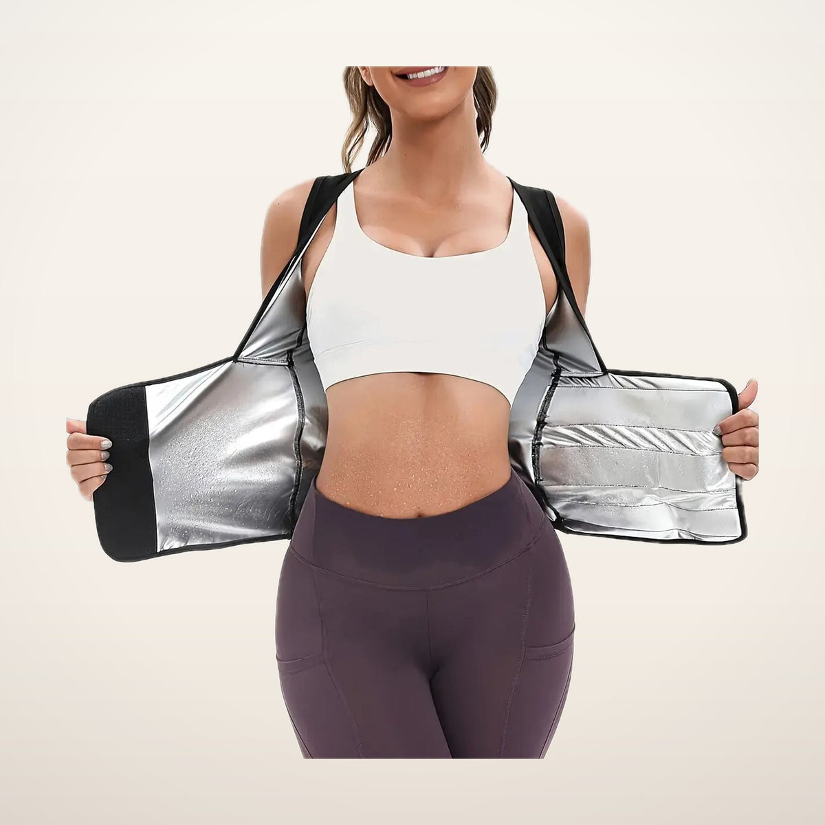 Kira Zip-Up Sauna Waist Trainer Vest | Velvetella