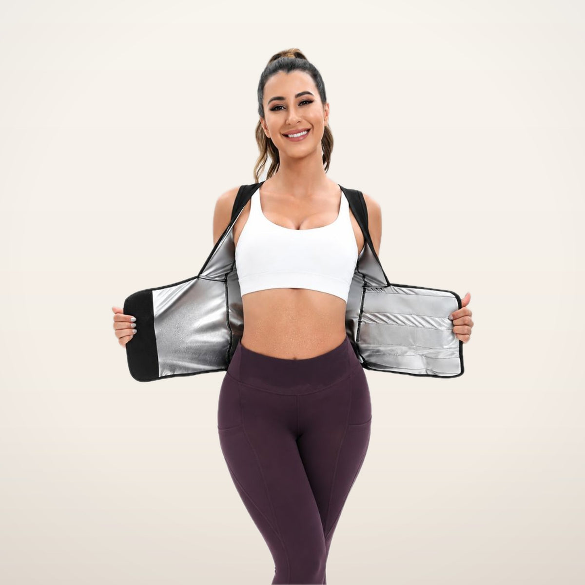 Kira Zip-Up Sauna Waist Trainer Vest | Velvetella