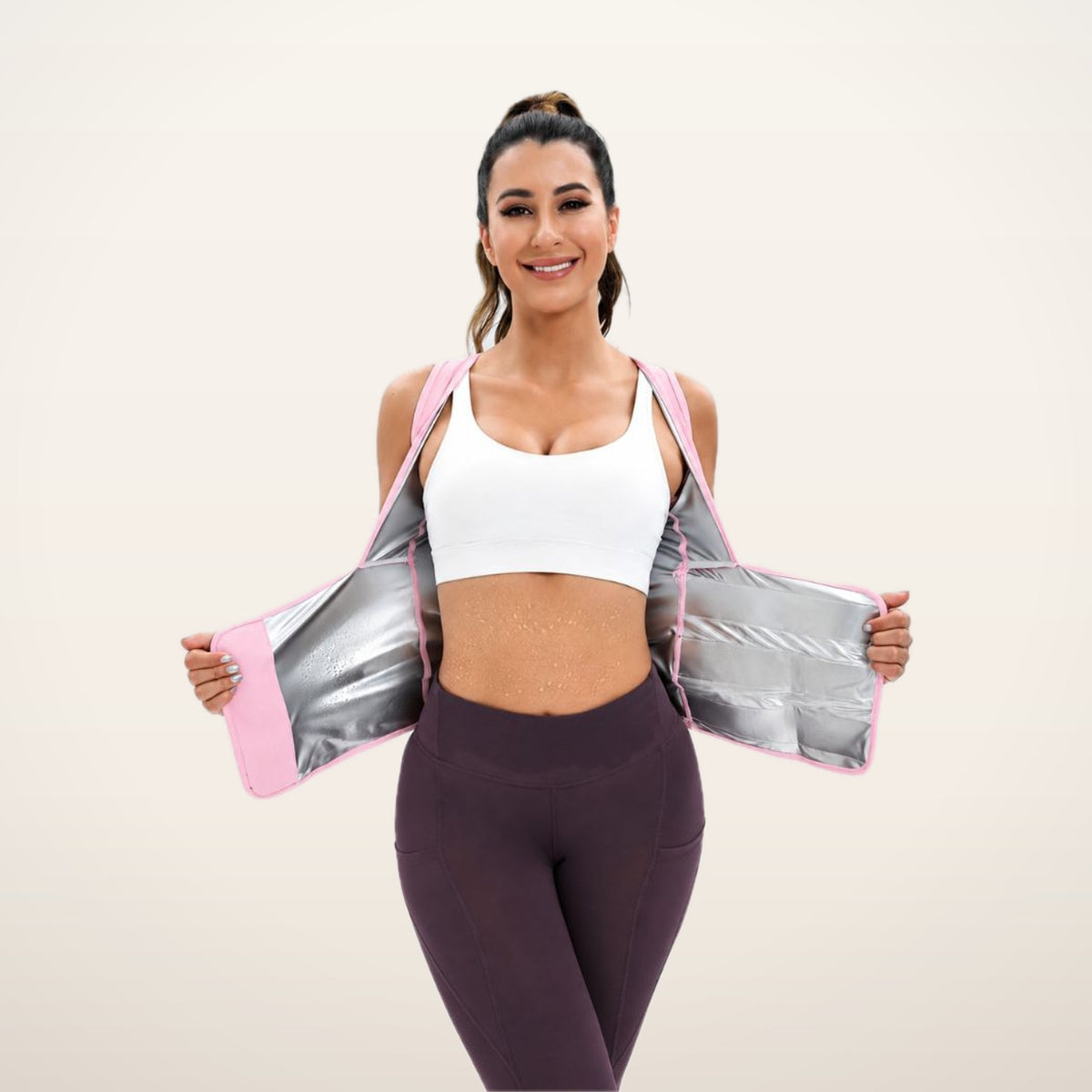 Kira Zip-Up Sauna Waist Trainer Vest | Velvetella