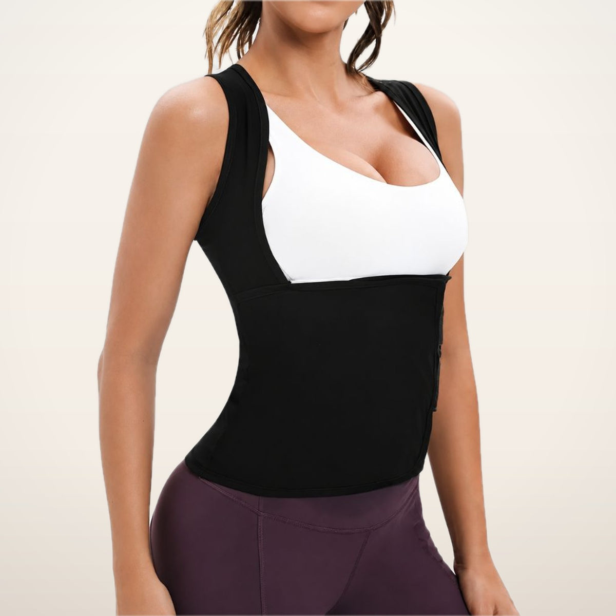 Kira Zip-Up Sauna Waist Trainer Vest | Velvetella