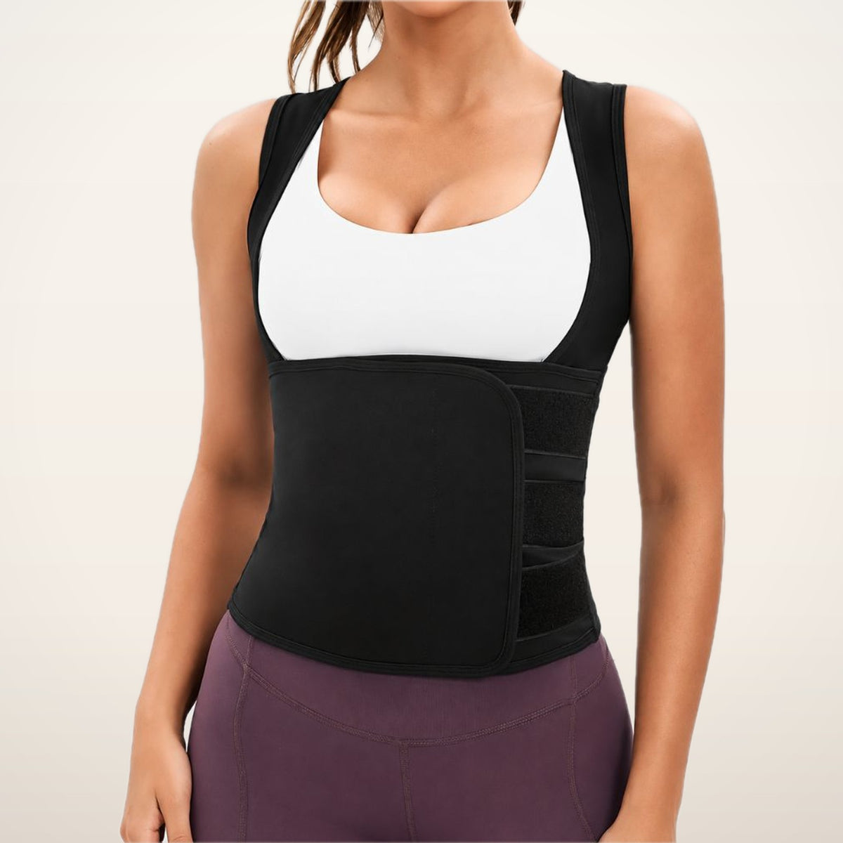 Kira Zip-Up Sauna Waist Trainer Vest | Velvetella