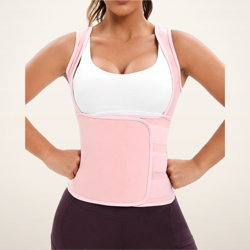 Kira Zip-Up Sauna Waist Trainer Vest | Velvetella