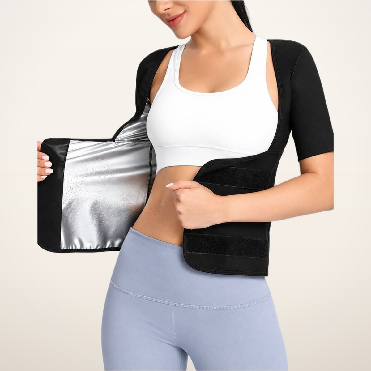 Kira Zip-Up Sauna Waist Trainer Vest | Velvetella