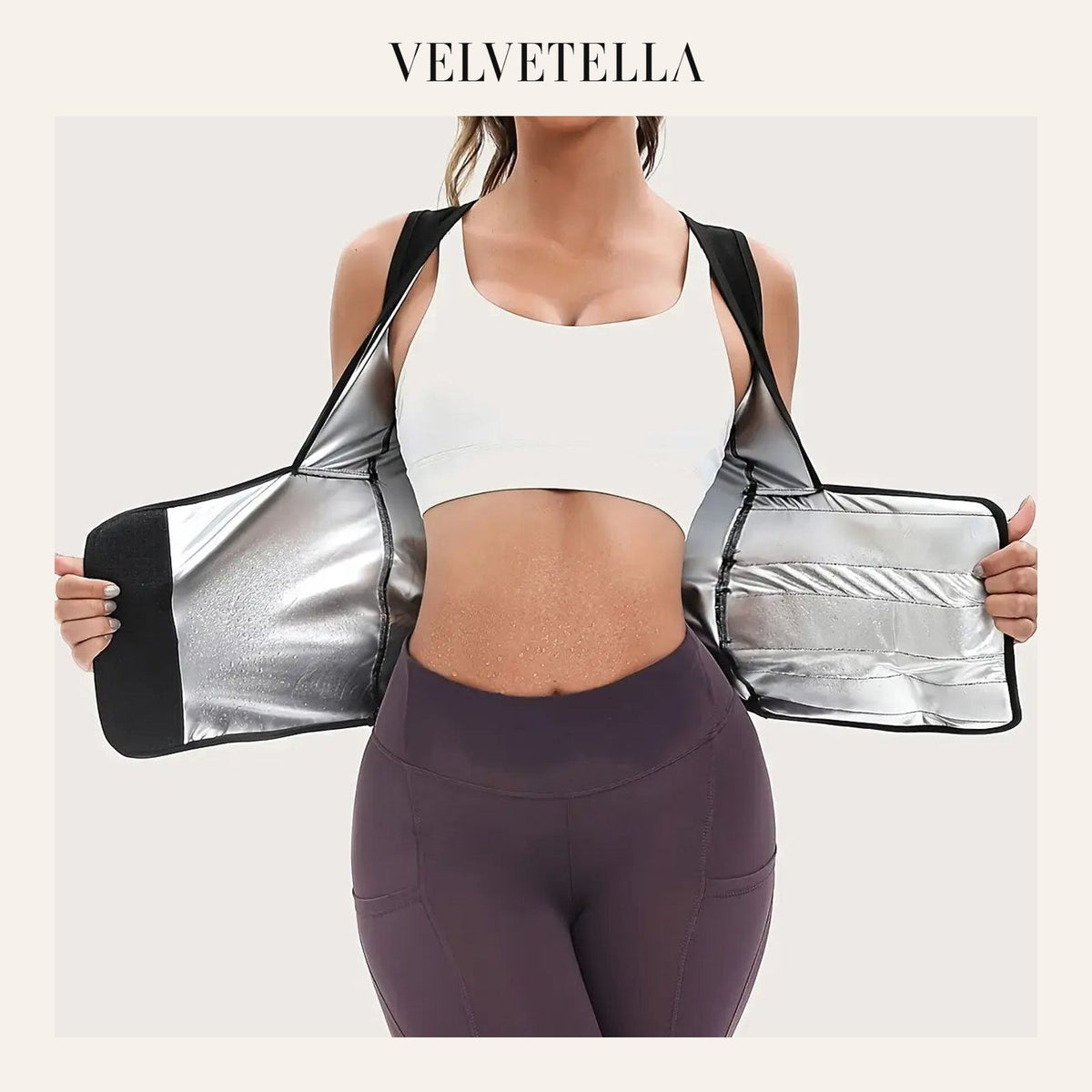 Zip-Up Sauna Sweat Compression Waist Trainer Vest | Velvetella