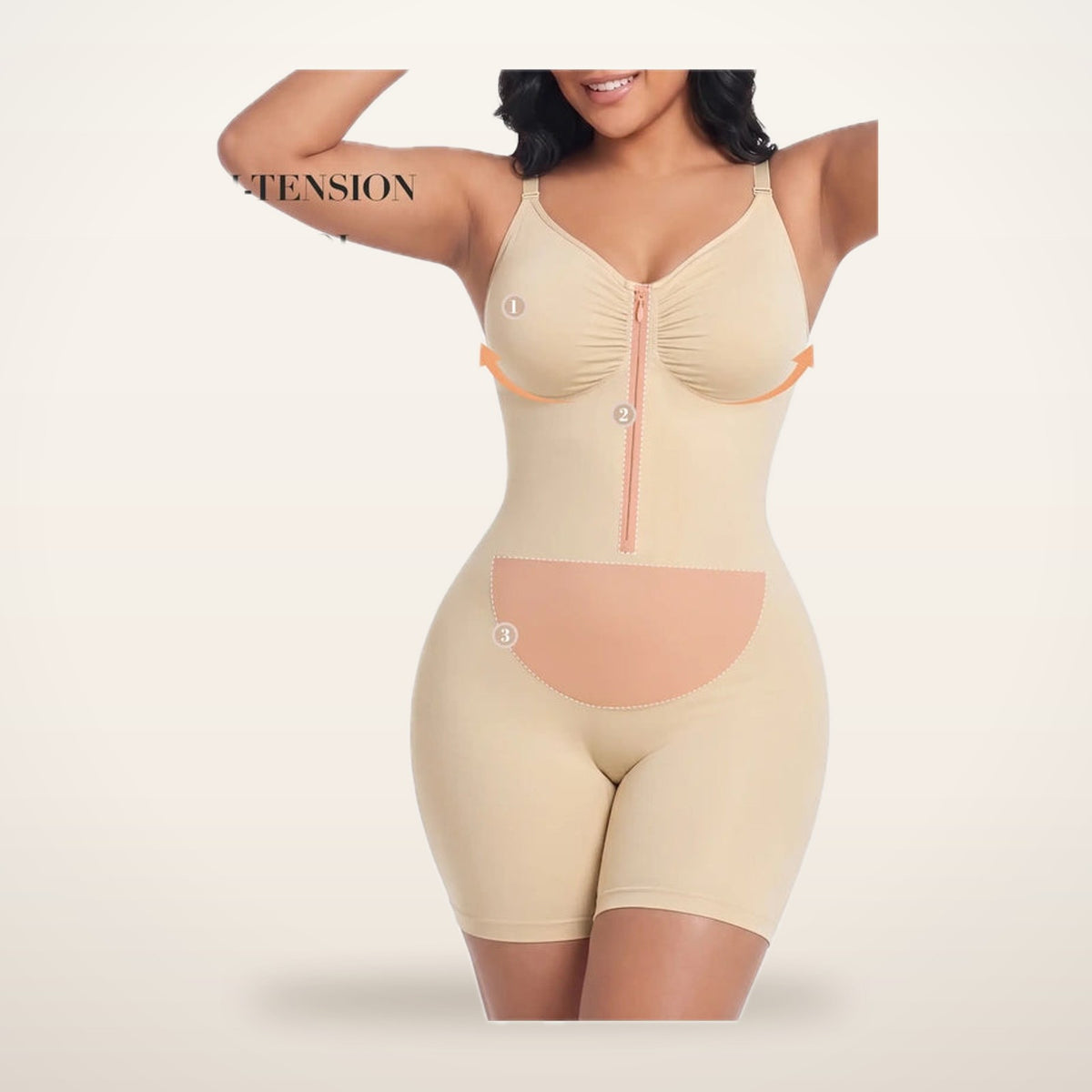 Aria Zip-Up Shaping Bodysuit | Velvetella